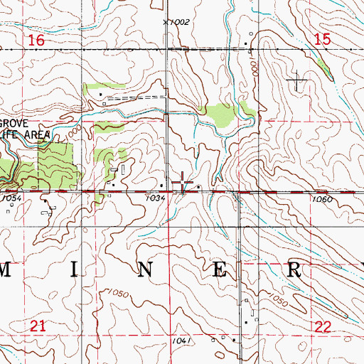 Topographic Map of Township of Minerva, IA