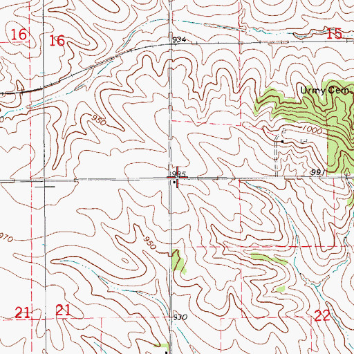 Topographic Map of Township of Monroe, IA