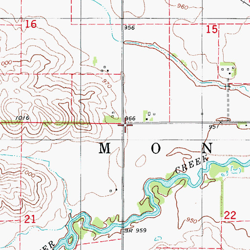 Topographic Map of Township of Monroe, IA
