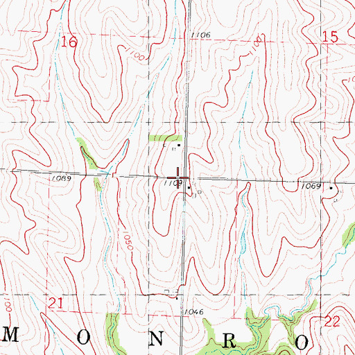 Topographic Map of Township of Monroe, IA