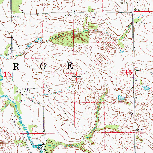 Topographic Map of Township of Monroe, IA