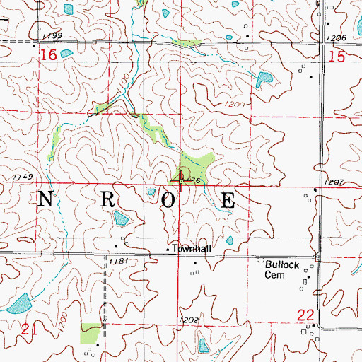 Topographic Map of Township of Monroe, IA
