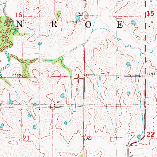 Topographic Map of Township of Monroe, IA