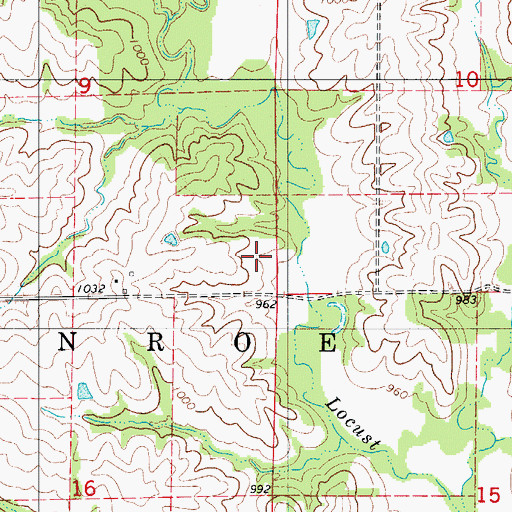Topographic Map of Township of Monroe, IA