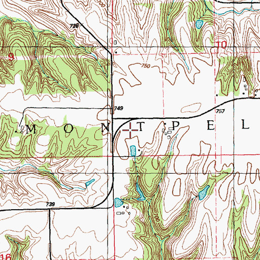 Topographic Map of Township of Montpelier, IA