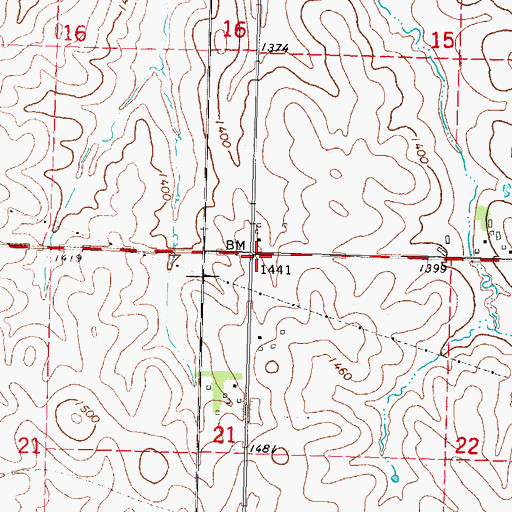 Topographic Map of Township of Morgan, IA