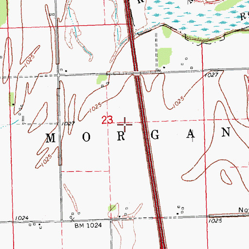 Topographic Map of Township of Morgan, IA