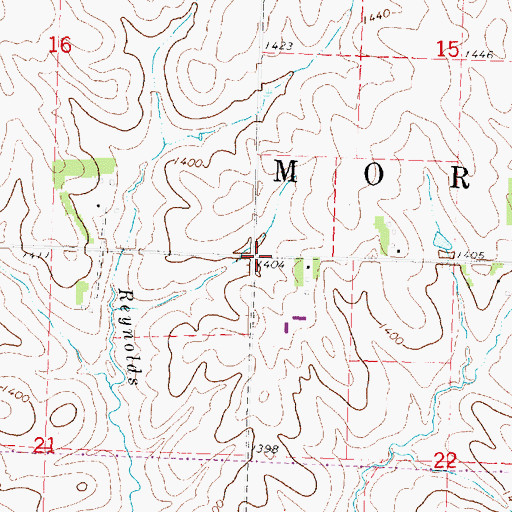 Topographic Map of Township of Morgan, IA
