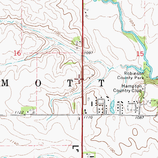 Topographic Map of Township of Mott, IA