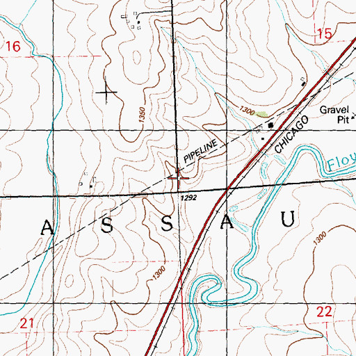 Topographic Map of Township of Nassau, IA