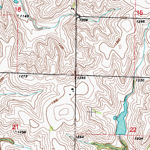 Topographic Map of Township of Neola, IA