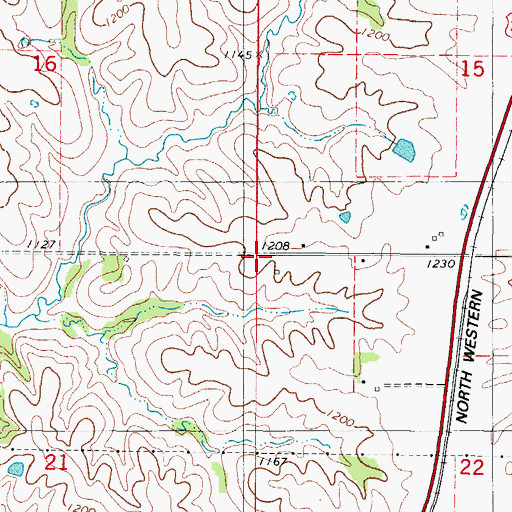 Topographic Map of Township of New Hope, IA