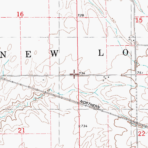 Topographic Map of Township of New London, IA