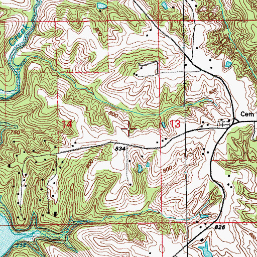 Topographic Map of Township of Newport, IA