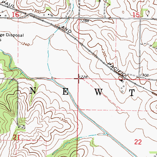 Topographic Map of Township of Newton, IA