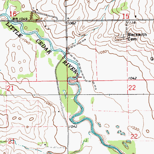 Topographic Map of Township of Niles, IA