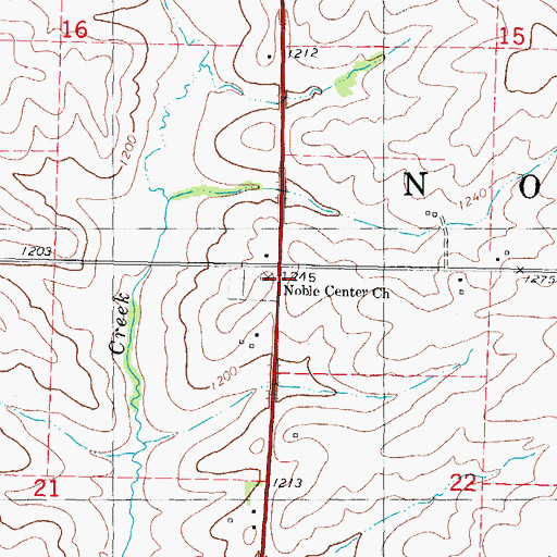 Topographic Map of Township of Noble, IA