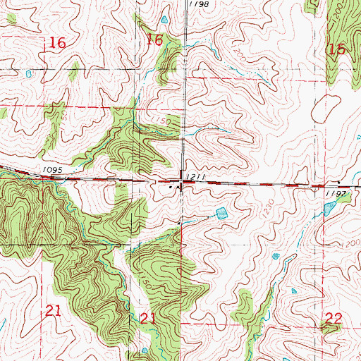 Topographic Map of Township of Nodaway, IA