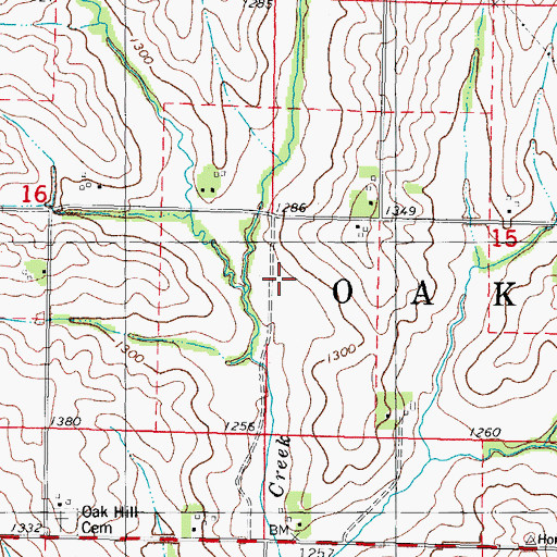 Topographic Map of Township of Oakfield, IA