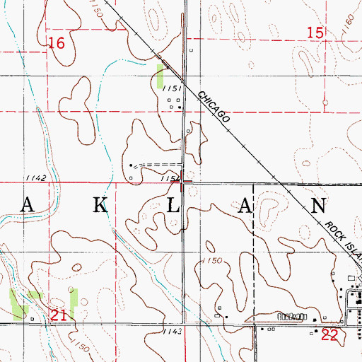 Topographic Map of Township of Oakland, IA
