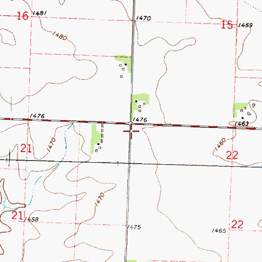 Topographic Map of Township of Omega, IA