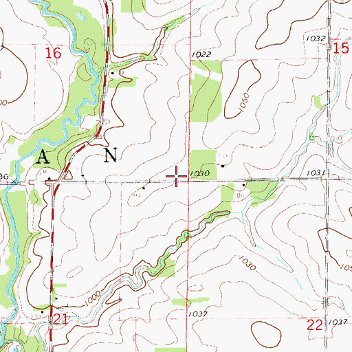 Topographic Map of Township of Oran, IA