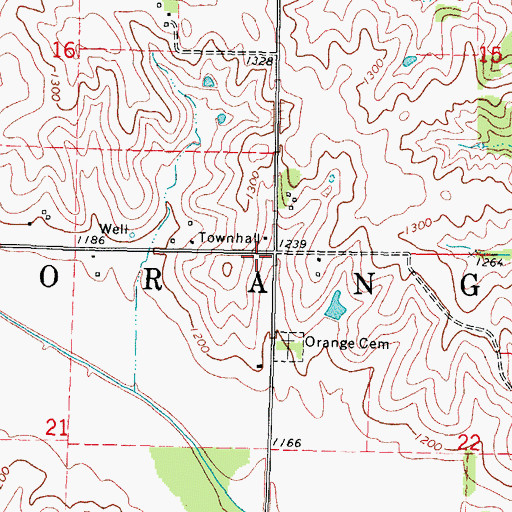 Topographic Map of Township of Orange, IA