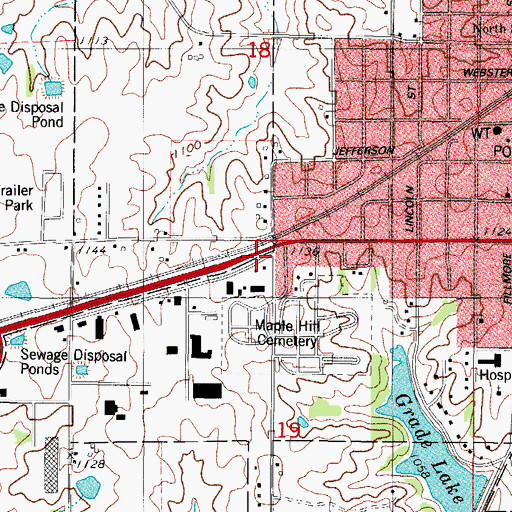 Topographic Map of City of Osceola, IA
