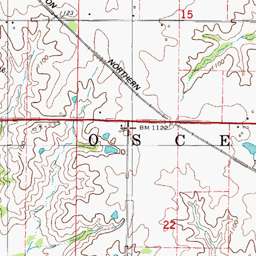 Topographic Map of Township of Osceola, IA