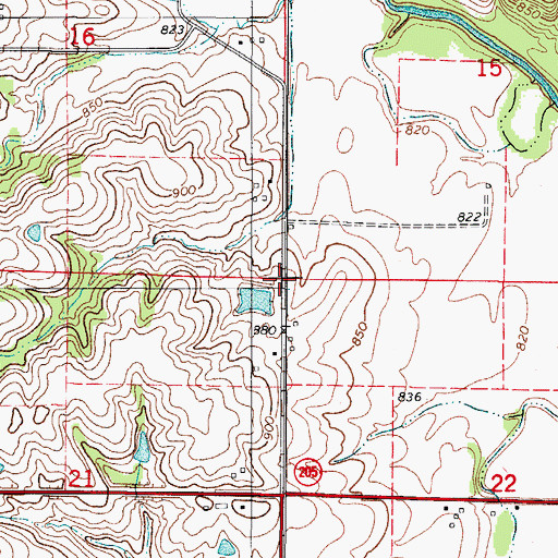 Topographic Map of Township of Otter, IA