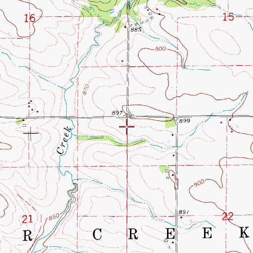 Topographic Map of Township of Otter Creek, IA