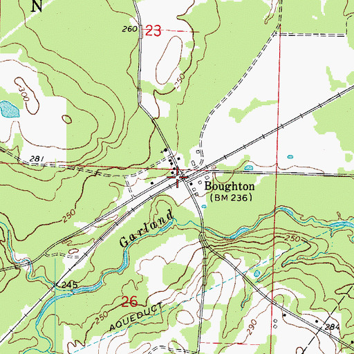 Topographic Map of Boughton, AR