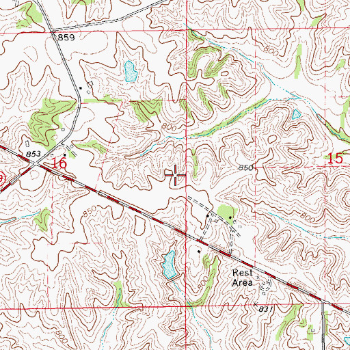 Topographic Map of Township of Oxford, IA