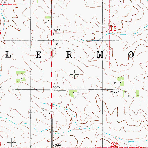 Topographic Map of Township of Palermo, IA