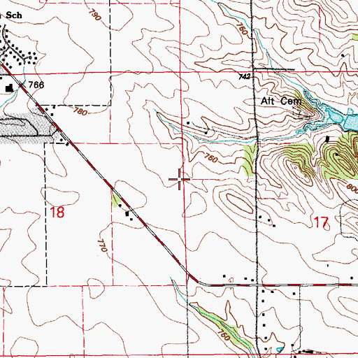 Topographic Map of Township of Penn, IA