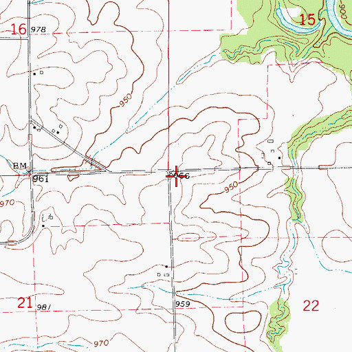Topographic Map of Township of Perry, IA