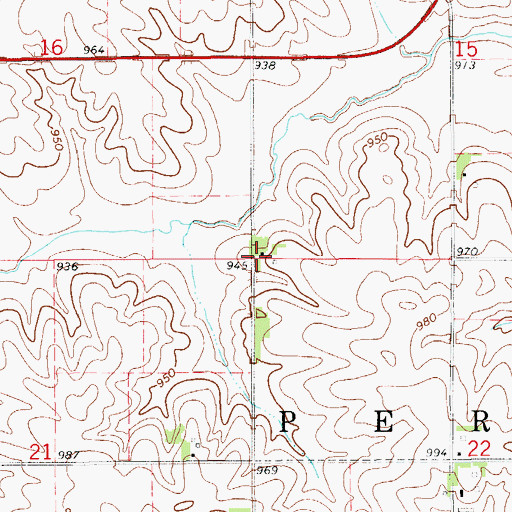 Topographic Map of Township of Perry, IA