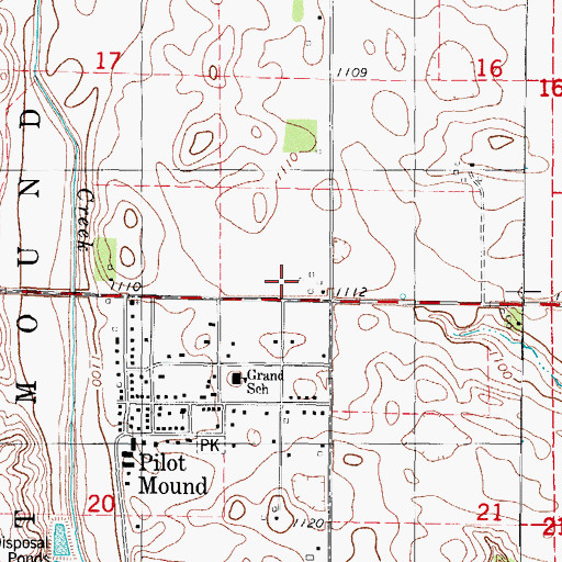 Topographic Map of Township of Pilot Mound, IA