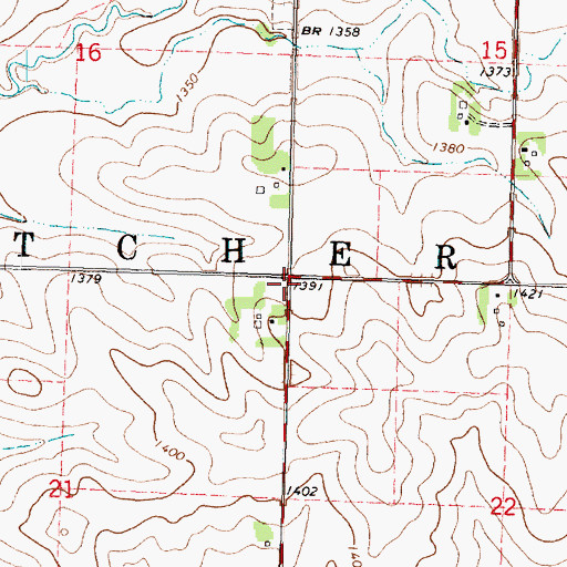 Topographic Map of Township of Pitcher, IA