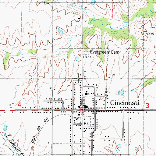 Topographic Map of Township of Pleasant, IA