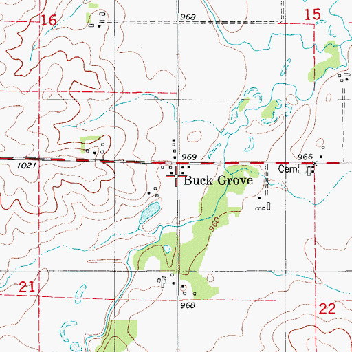 Topographic Map of Township of Pleasant Valley, IA