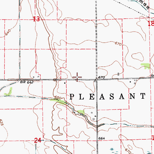 Topographic Map of Township of Pleasant Valley, IA