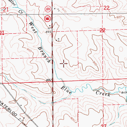 Topographic Map of Township of Polk, IA
