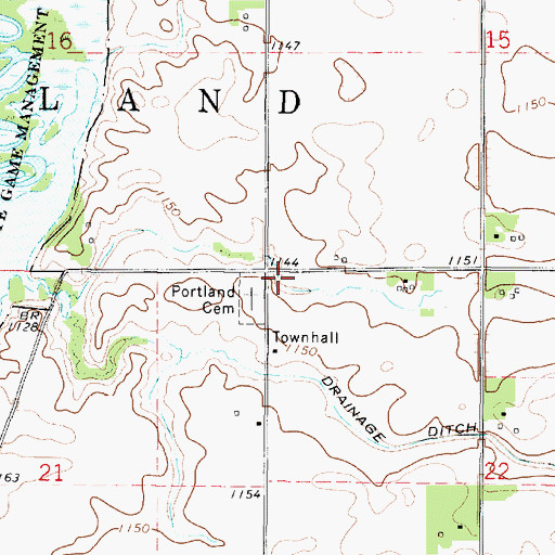 Topographic Map of Township of Portland, IA
