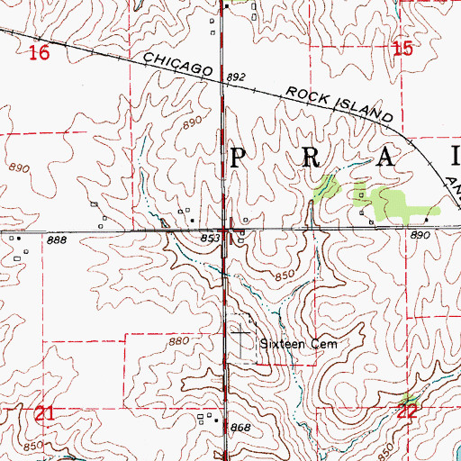 Topographic Map of Township of Prairie, IA