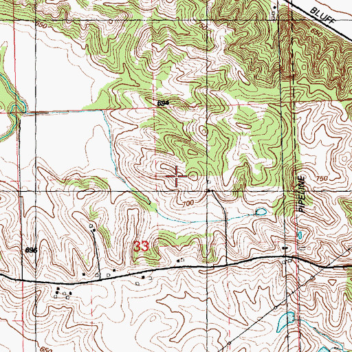 Topographic Map of Township of Princeton, IA