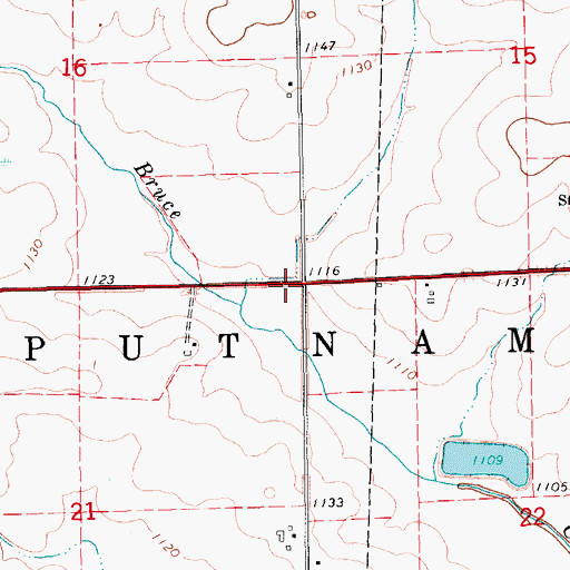 Topographic Map of Township of Putnam, IA