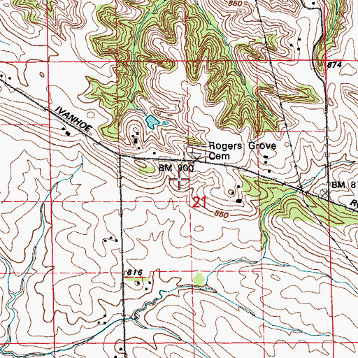Topographic Map of Township of Putnam, IA