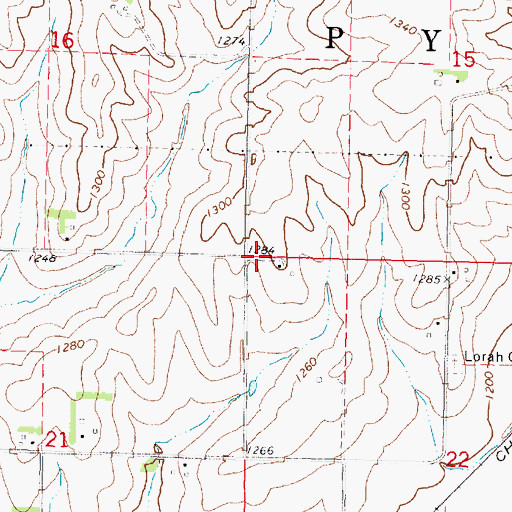 Topographic Map of Township of Pymosa, IA