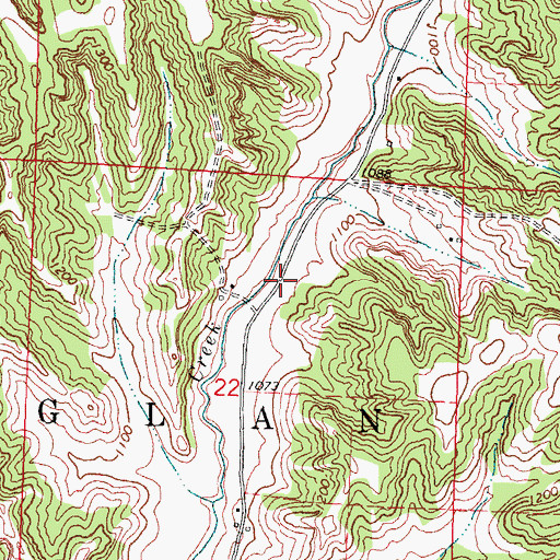 Topographic Map of Township of Raglan, IA